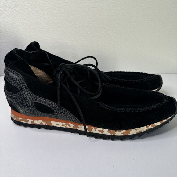 John Fluevog Men's Black Run Wild Leather Brogue Sneaker Shoes Size 12‎ - Picture 5 of 5